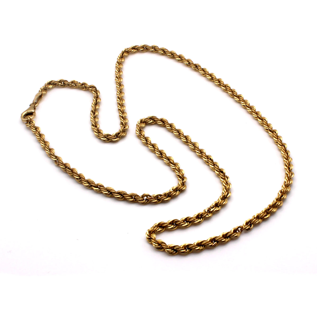 14k Yellow Gold Rope Chain Necklace 22 Inches