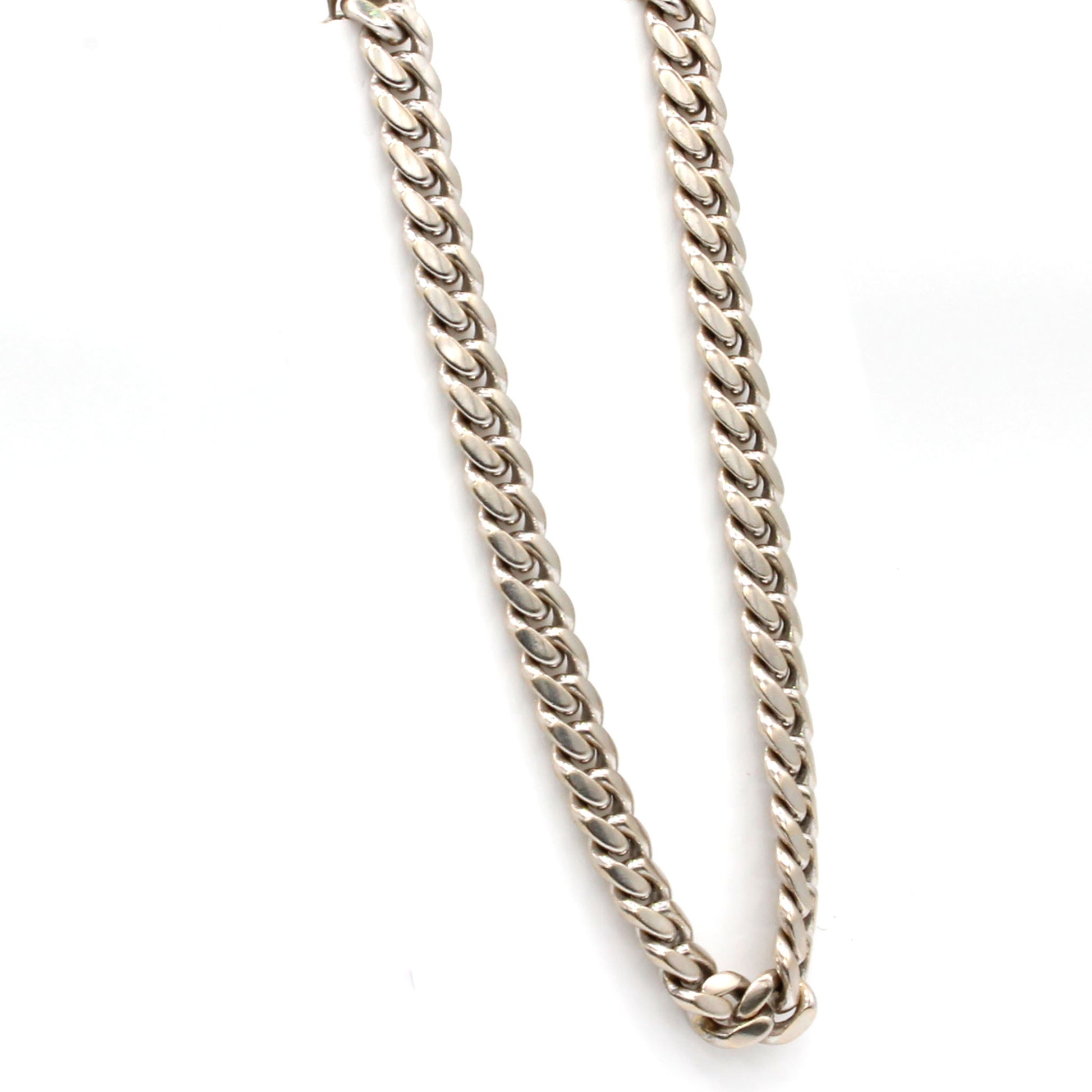 14k White Gold Cuban Link Necklace 20 Inches