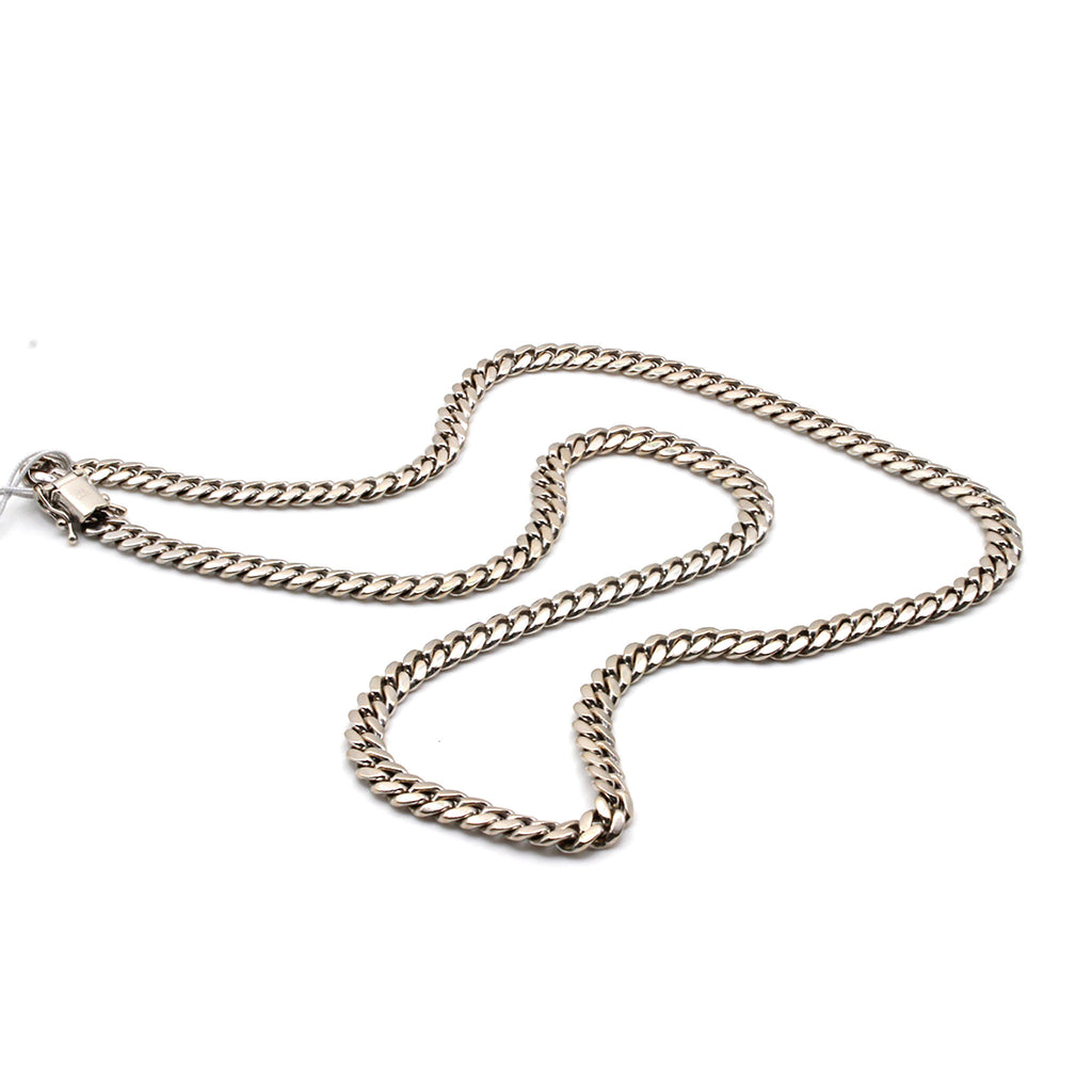 14k White Gold Cuban Link Necklace 20 Inches