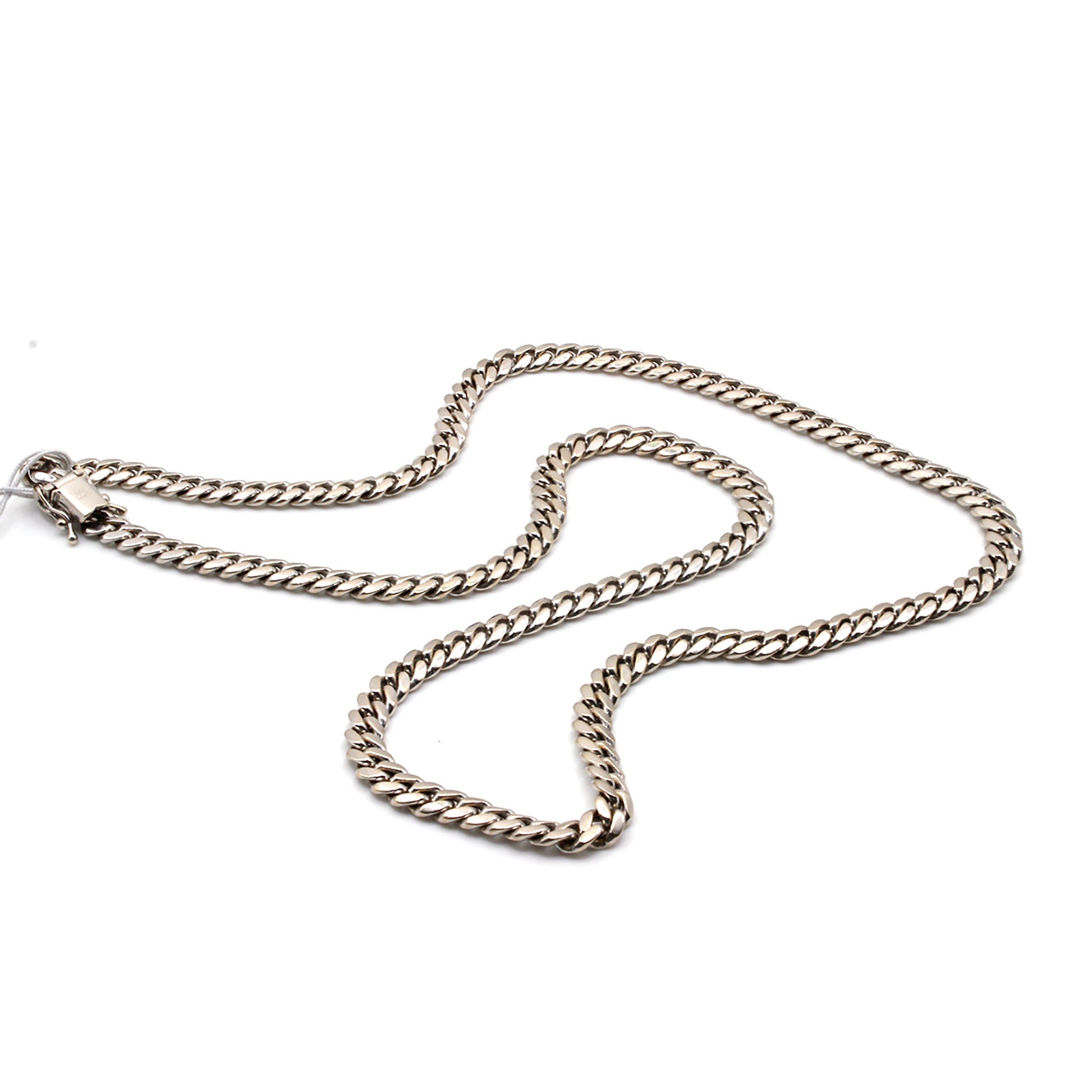 14k White Gold Cuban Link Necklace 20 Inches