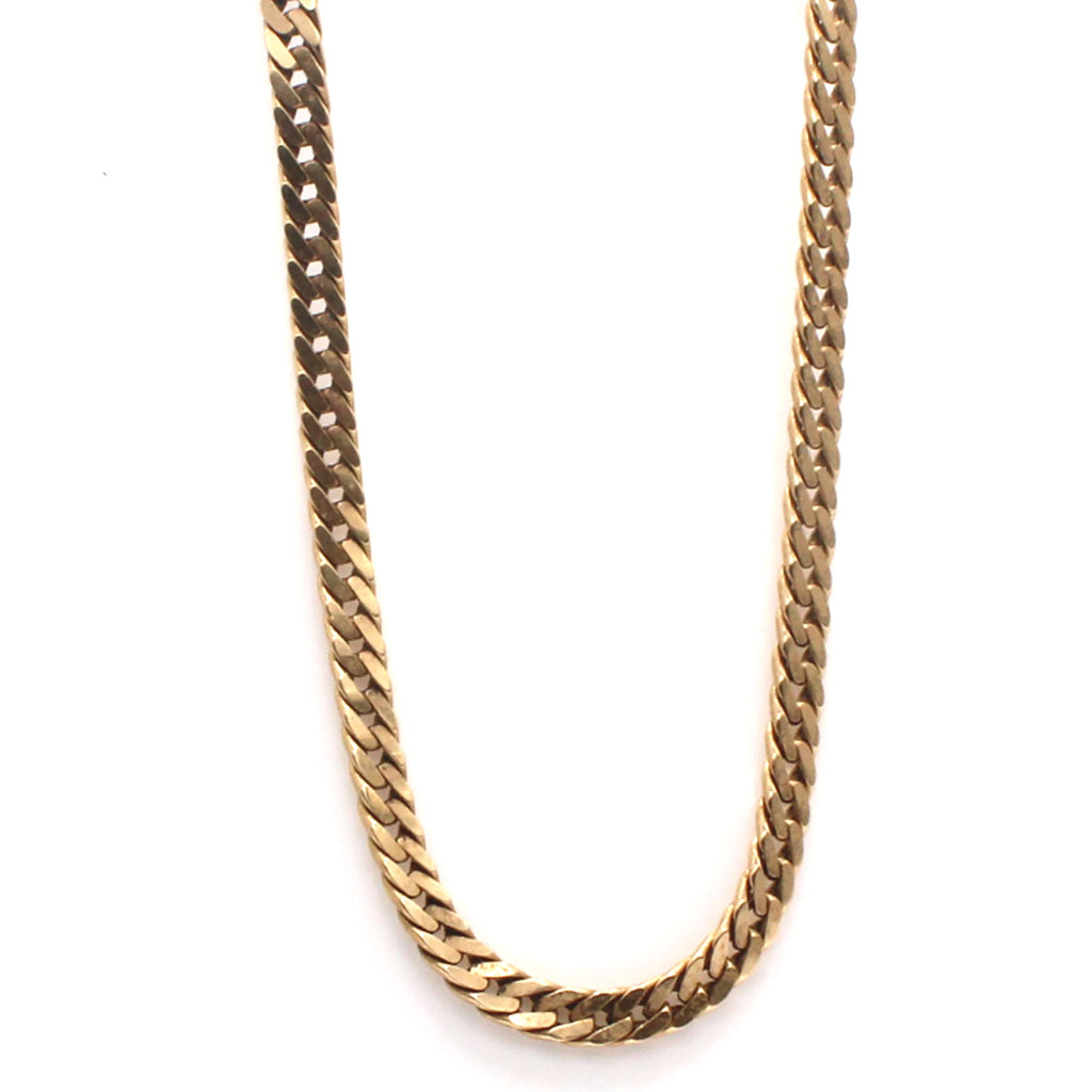 14k Yellow Gold Flat Cuban Link Chain 20 Inches