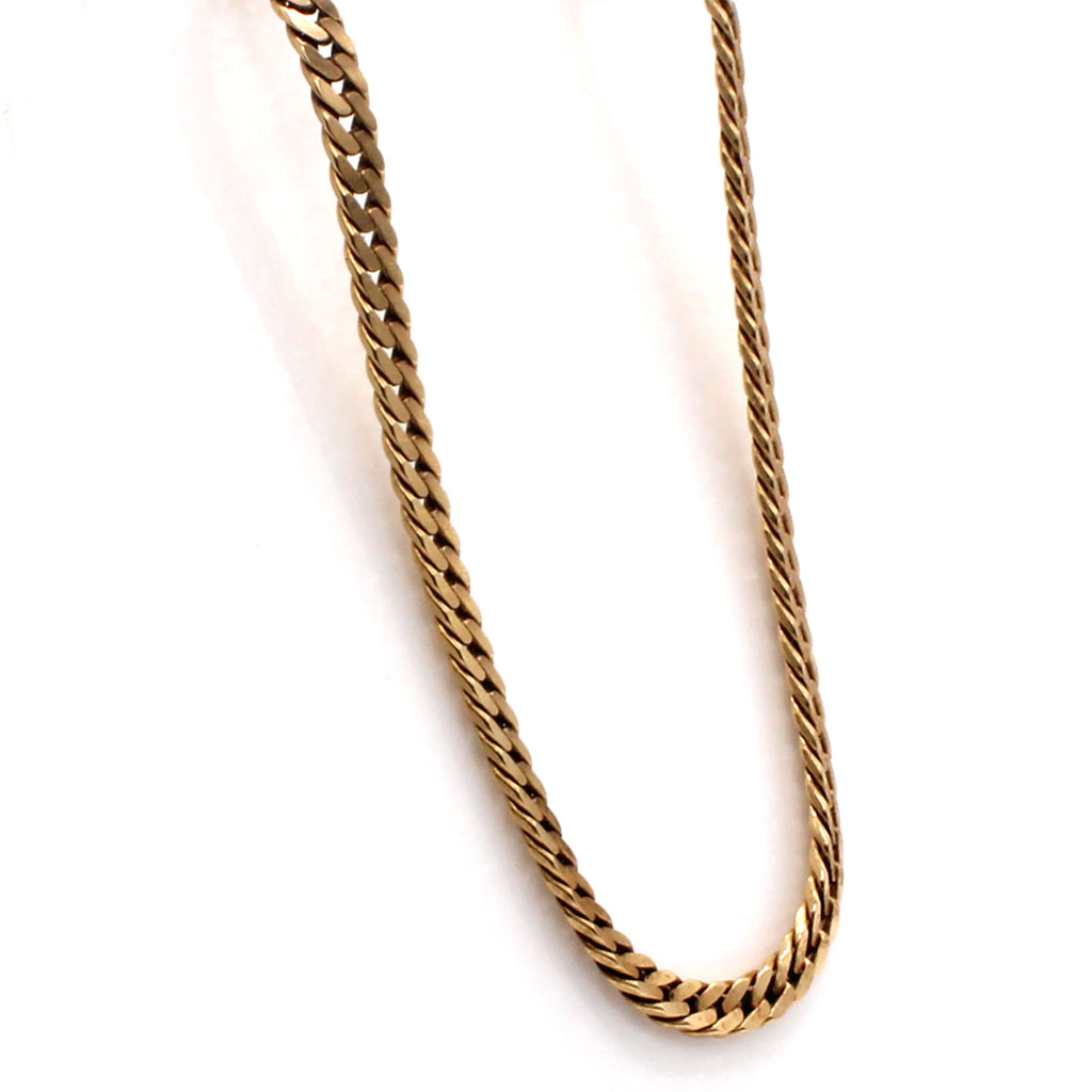 14k Yellow Gold Flat Cuban Link Chain 20 Inches