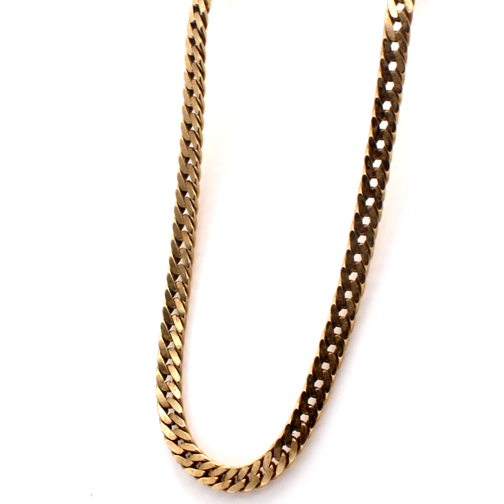 14k Yellow Gold Flat Cuban Link Chain 20 Inches