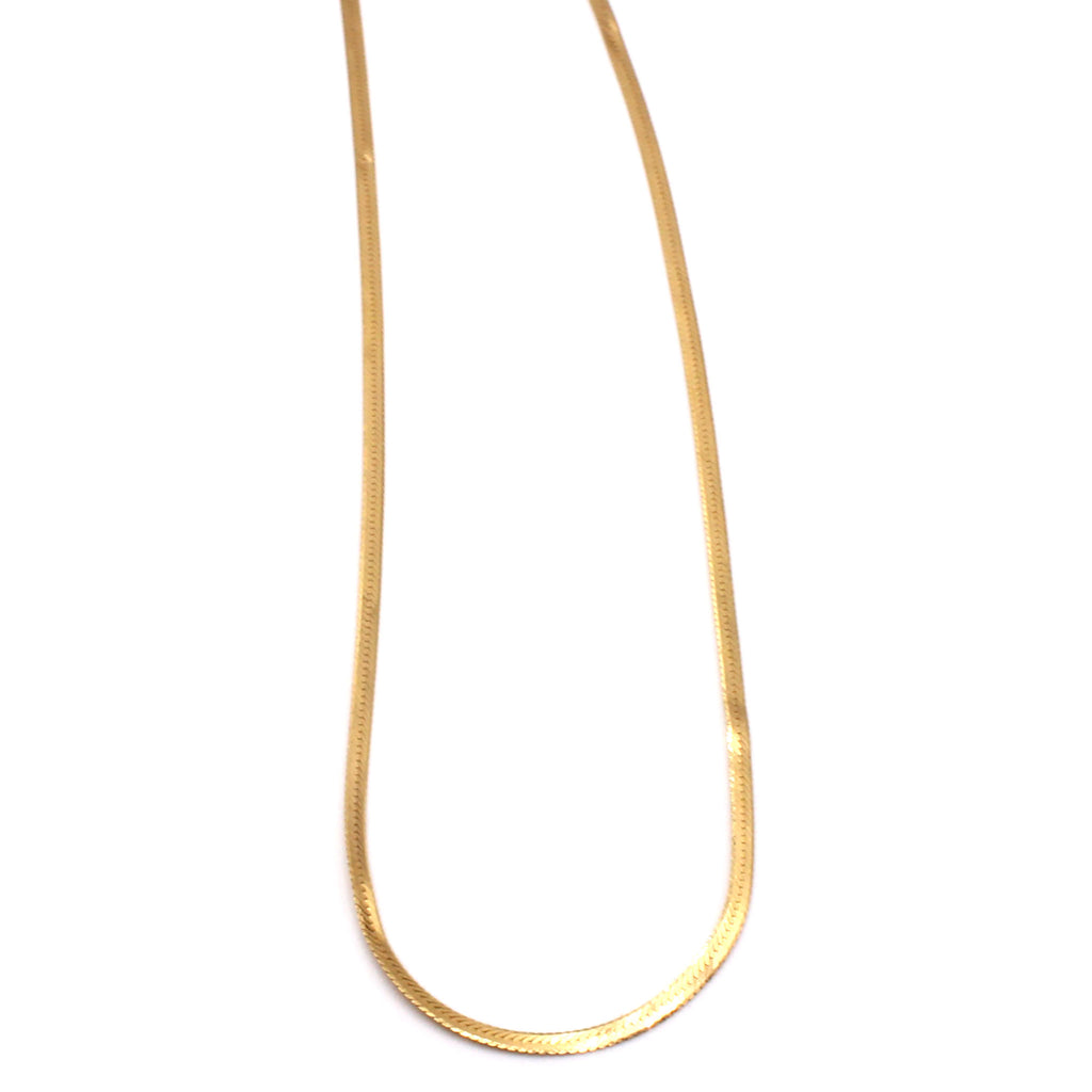 14k Yellow Gold Herringbone Chain 22 Inches