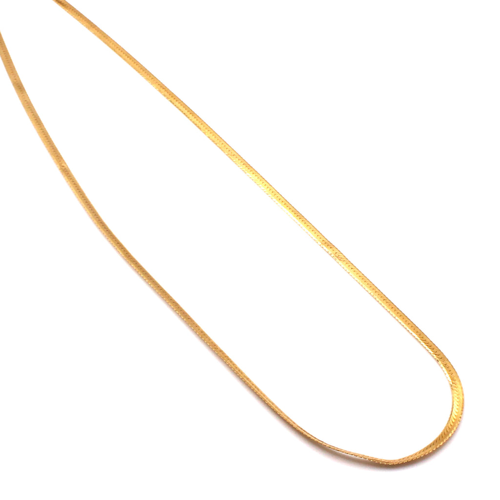 14k Yellow Gold Herringbone Chain 22 Inches