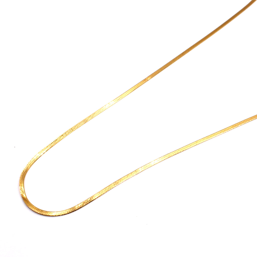 14k Yellow Gold Herringbone Chain 22 Inches