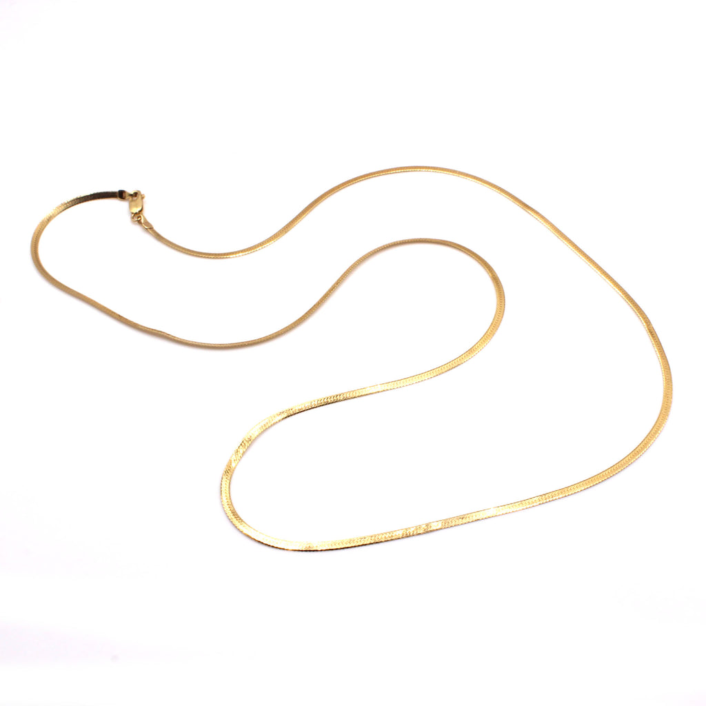 14k Yellow Gold Herringbone Chain 22 Inches
