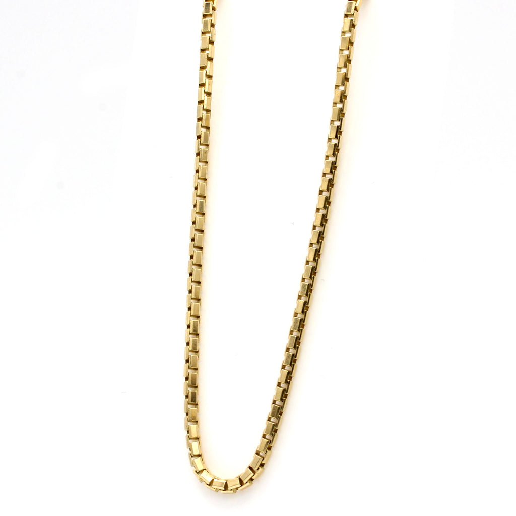 14k Yellow Gold Box Chain Necklace 18 Inches