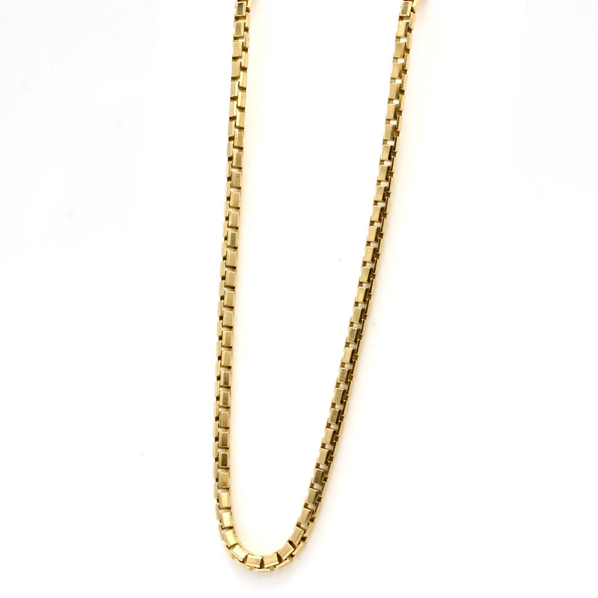 14k Yellow Gold Box Chain Necklace 18 Inches