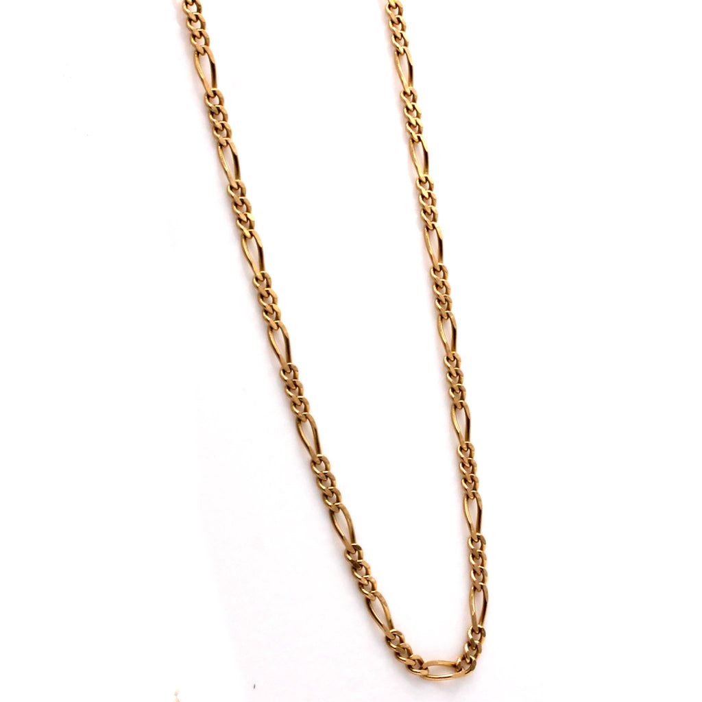 14k Yellow Gold Figaro Chain Necklace 28 Inches
