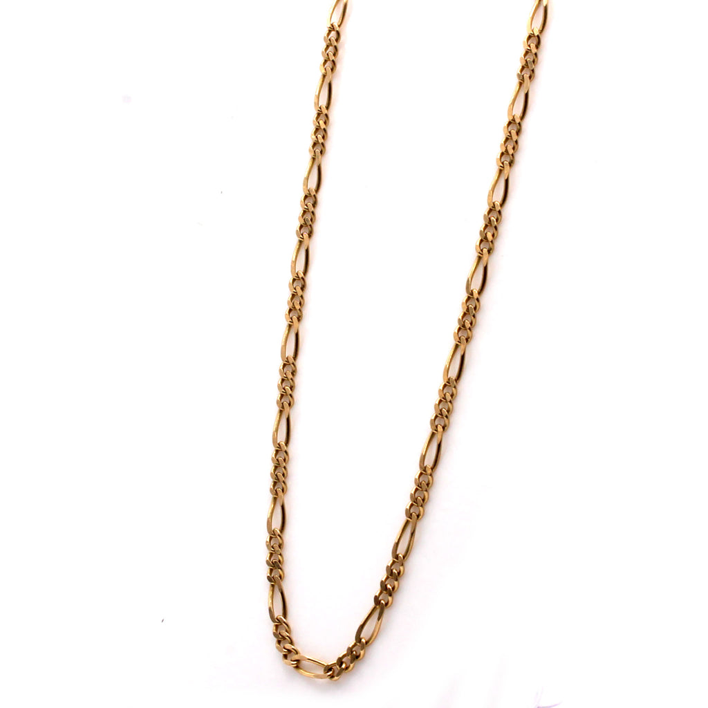 14k Yellow Gold Figaro Chain Necklace 28 Inches