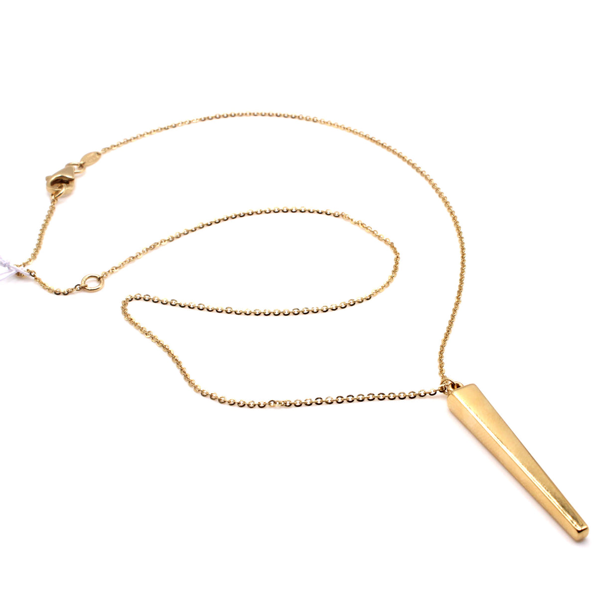 14k Yellow Gold Bar Pendant Necklace 18 Inches