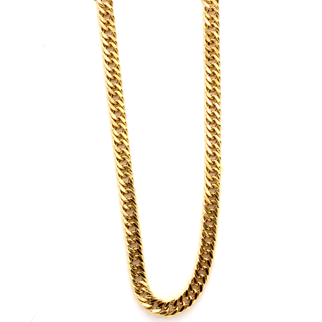 18k Yellow Gold Cuban Link Necklace 24 Inches