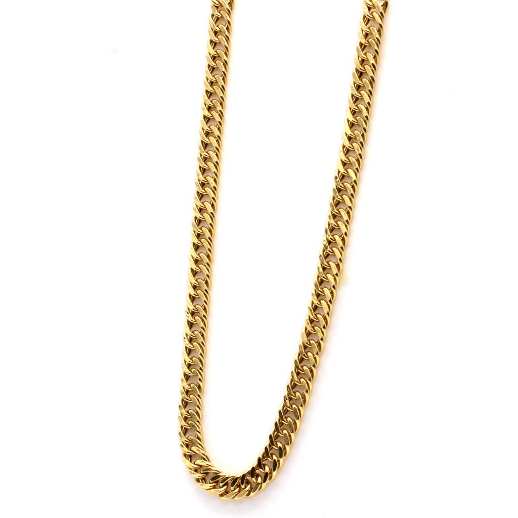 18k Yellow Gold Cuban Link Necklace 24 Inches