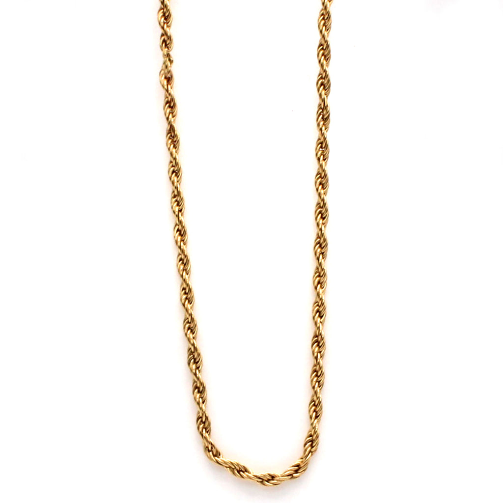 14k Yellow Gold Rope Chain Necklace 20 Inches