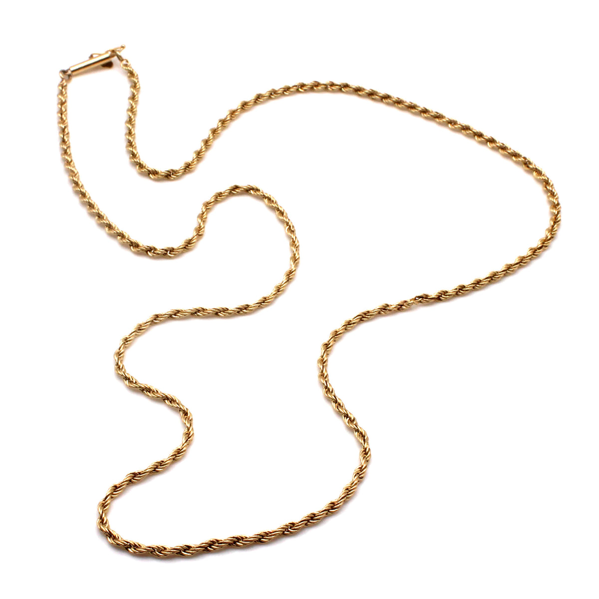 14k Yellow Gold Rope Chain Necklace 20 Inches