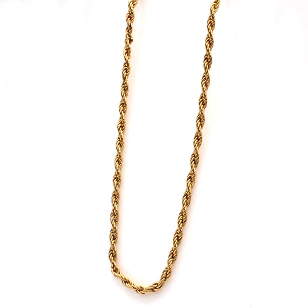 14k Yellow Gold Rope Chain Necklace 20 Inches