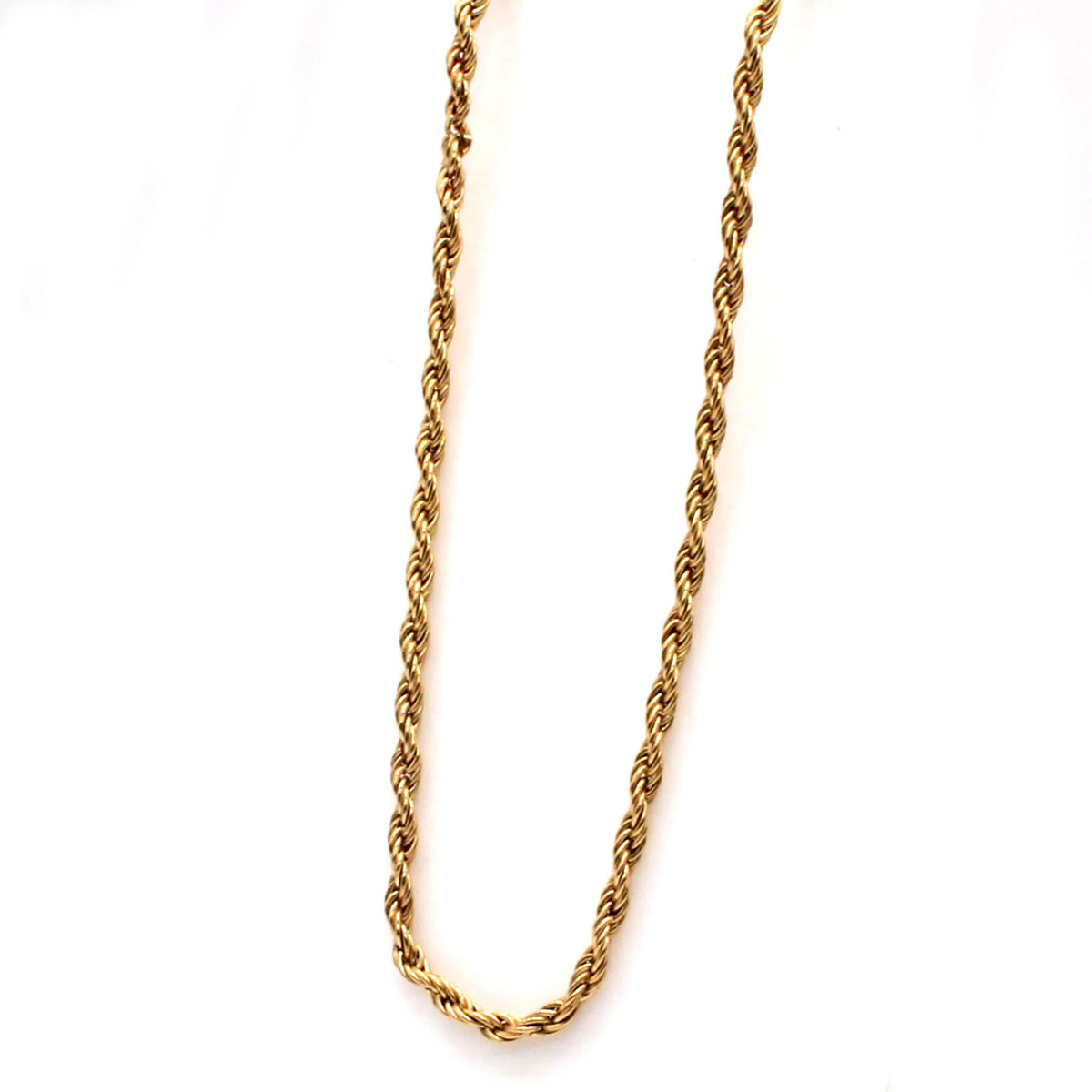 14k Yellow Gold Rope Chain Necklace 20 Inches