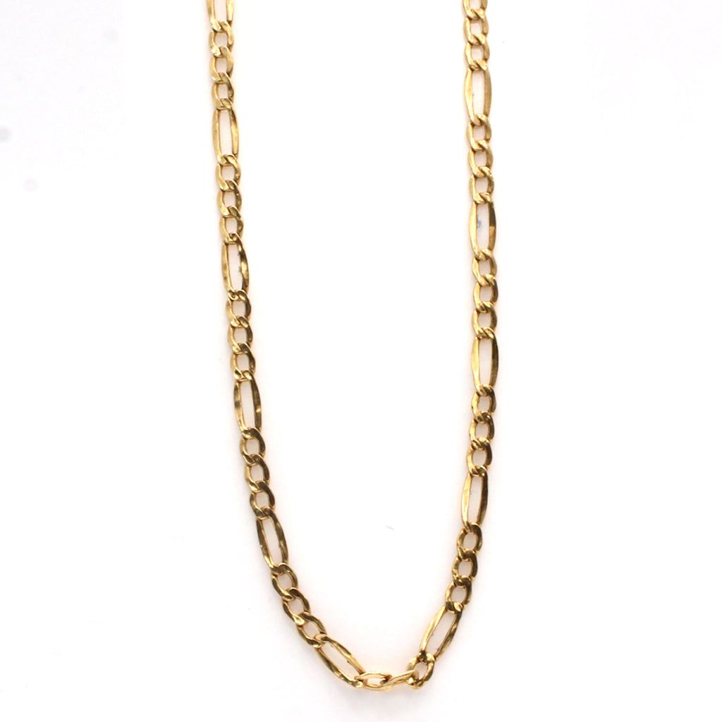 14k Yellow Gold Figaro Chain Necklace 22.75 Inches