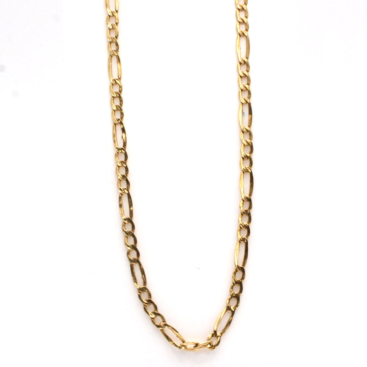 14k Yellow Gold Figaro Chain Necklace 22.75 Inches
