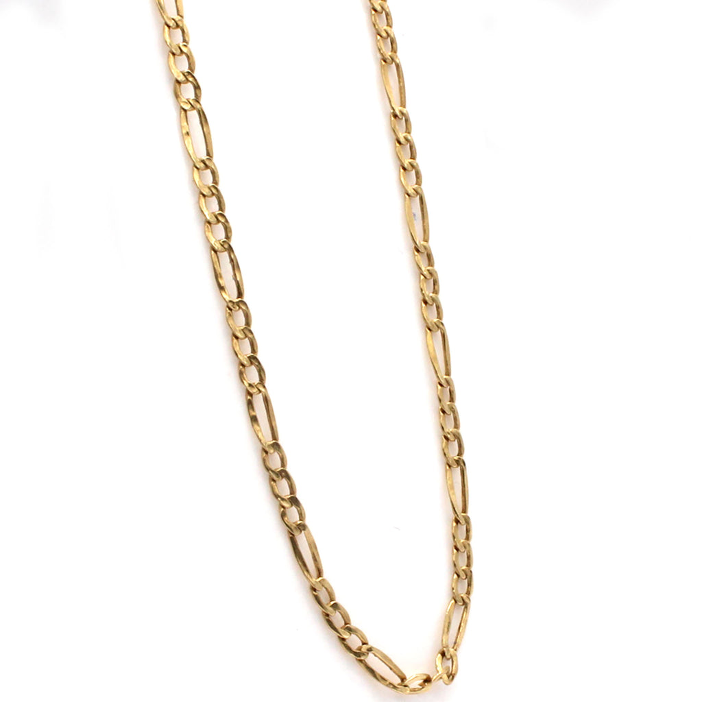 14k Yellow Gold Figaro Chain Necklace 22.75 Inches
