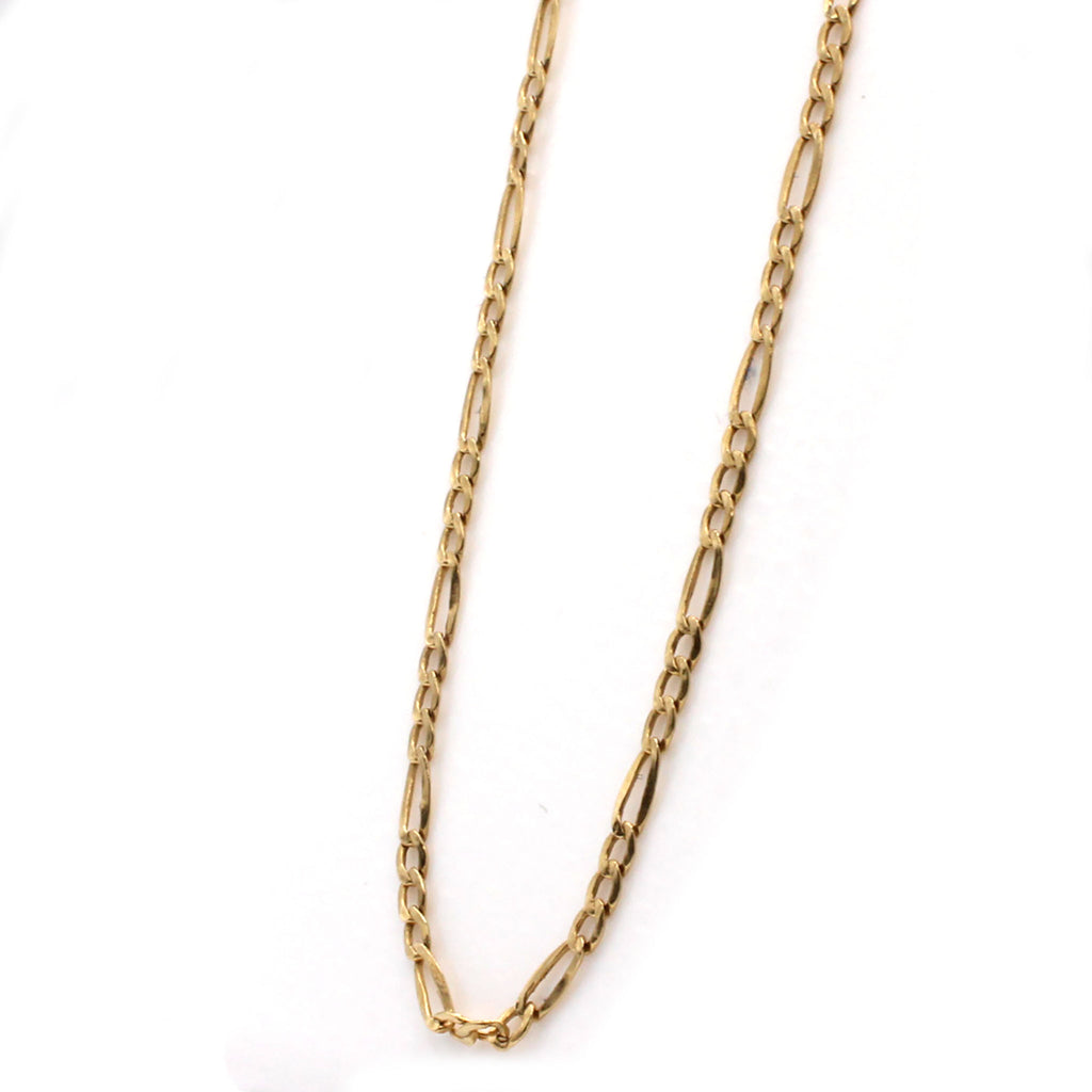 14k Yellow Gold Figaro Chain Necklace 22.75 Inches