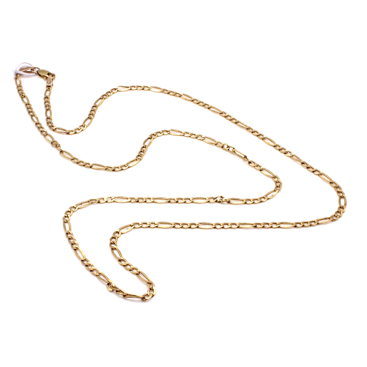 14k Yellow Gold Figaro Chain Necklace 22.75 Inches