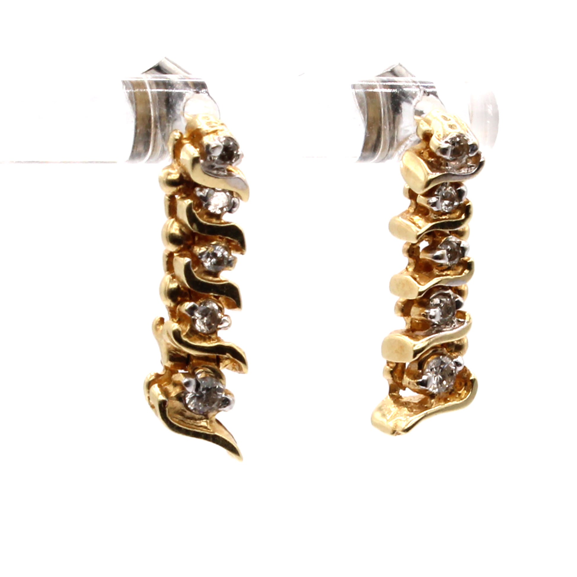 14k Yellow Gold 0.20cttw Drop Dangle Earrings