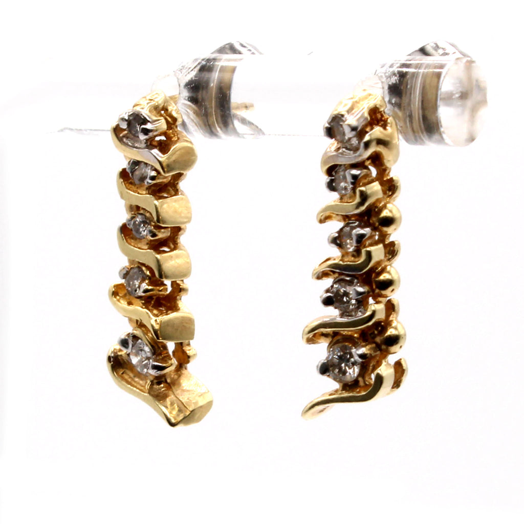 14k Yellow Gold 0.20cttw Drop Dangle Earrings