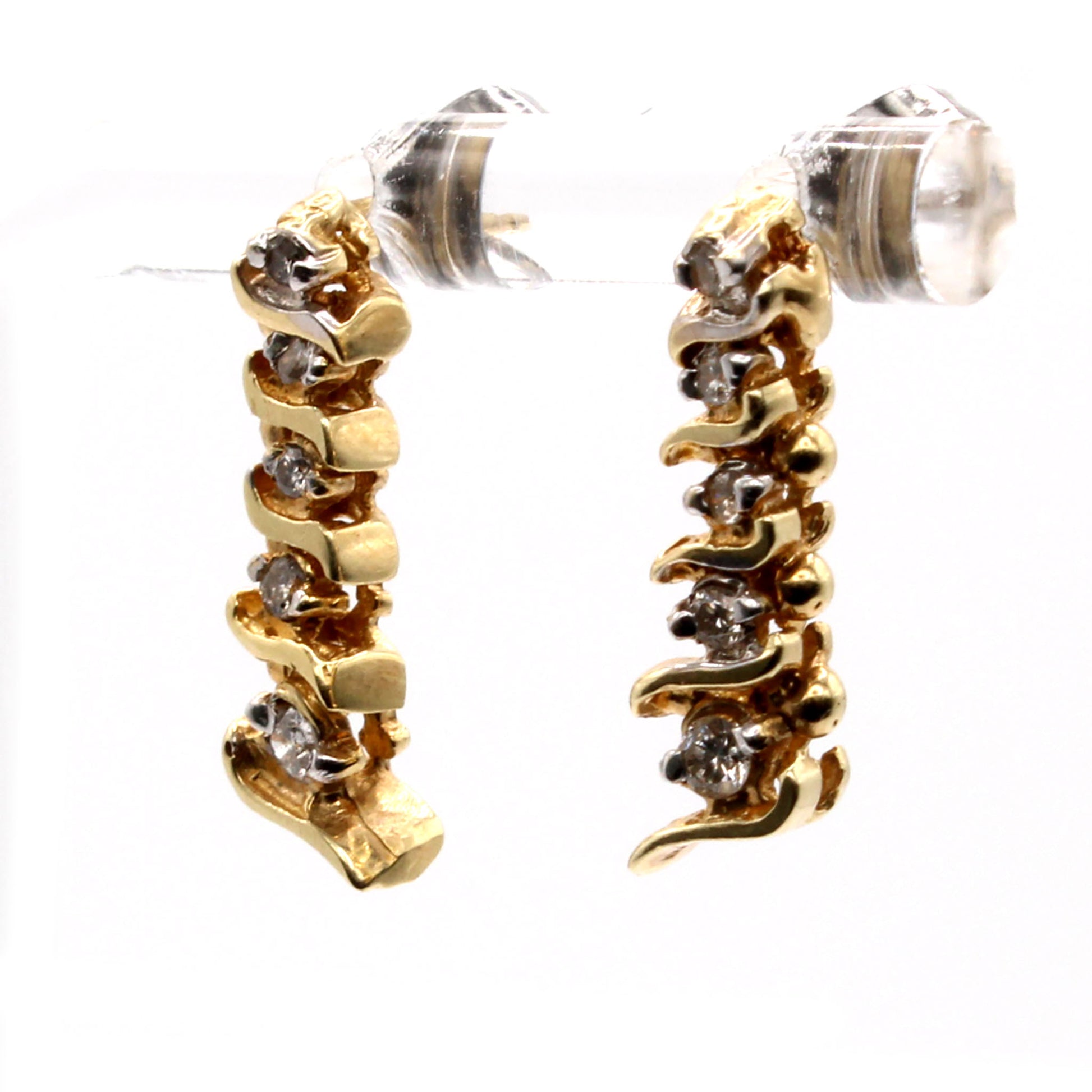 14k Yellow Gold 0.20cttw Drop Dangle Earrings