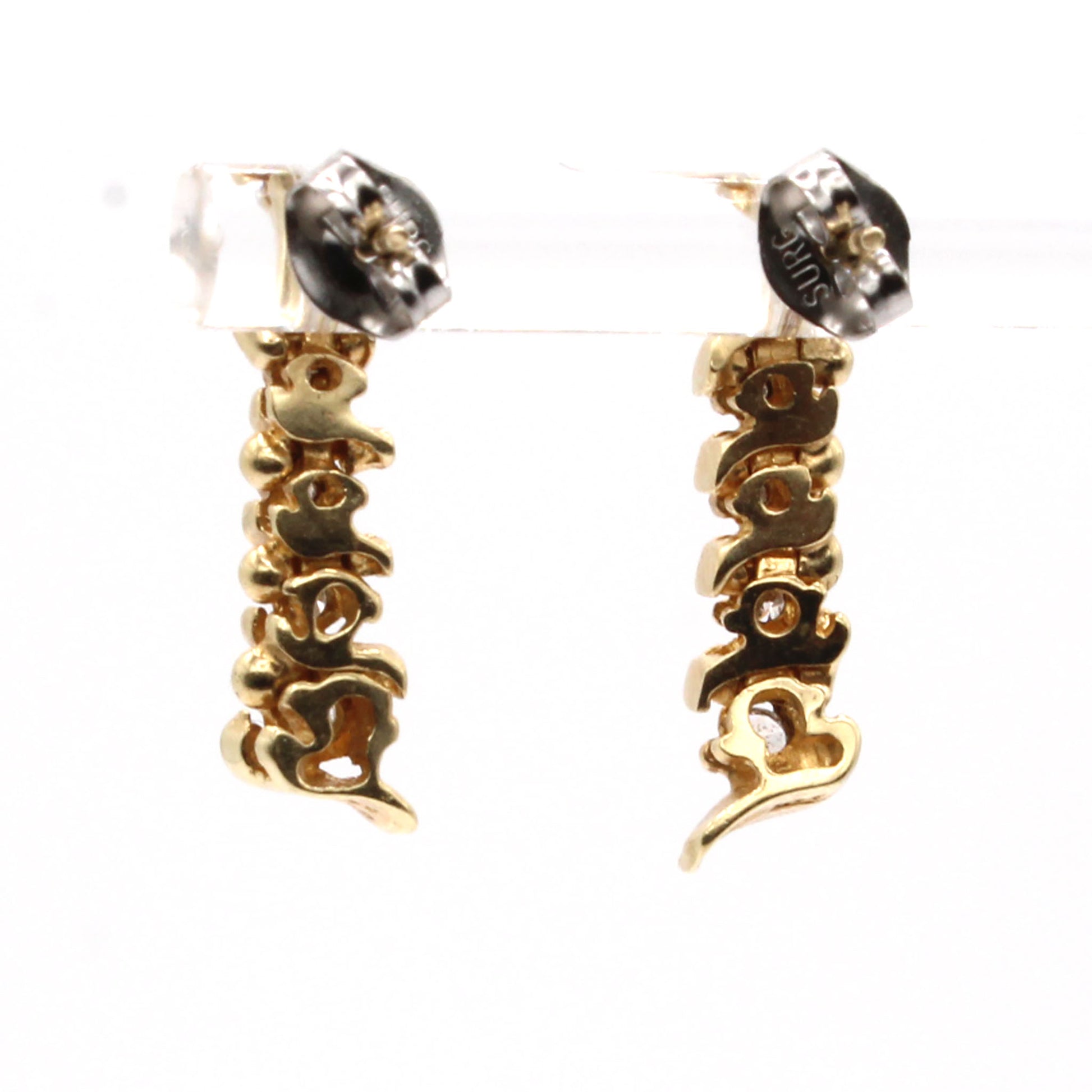 14k Yellow Gold 0.20cttw Drop Dangle Earrings