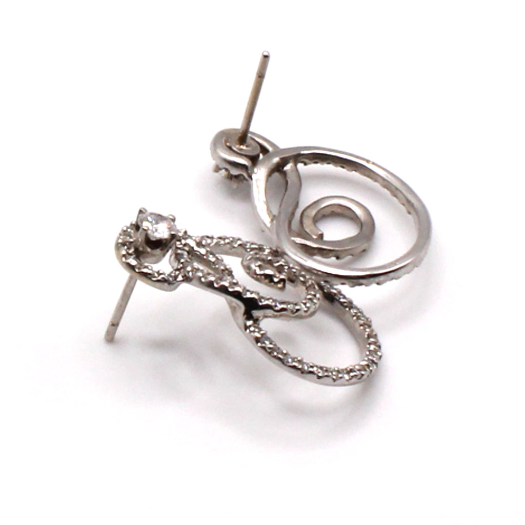 18k White Gold 1.40cttw Diamond Swirl Earrings