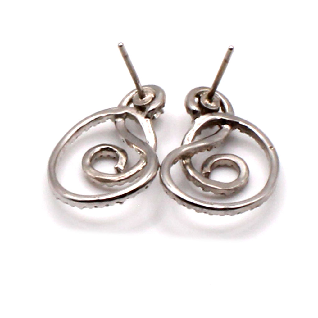 18k White Gold 1.40cttw Diamond Swirl Earrings