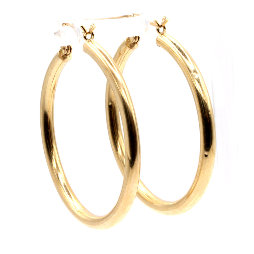 14k Yellow Gold Hoop Earrings