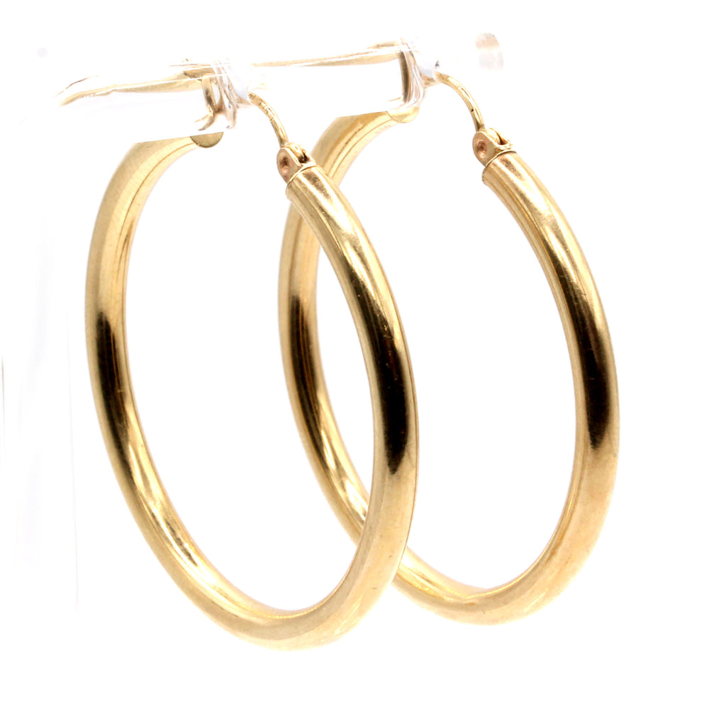 14k Yellow Gold Hoop Earrings