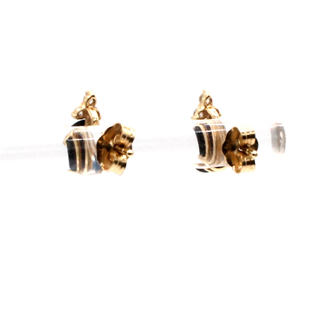 14k Yellow Oval-Shaped Sapphire Stud Earrings