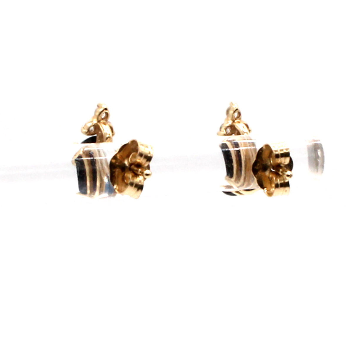 14k Yellow Oval-Shaped Sapphire Stud Earrings
