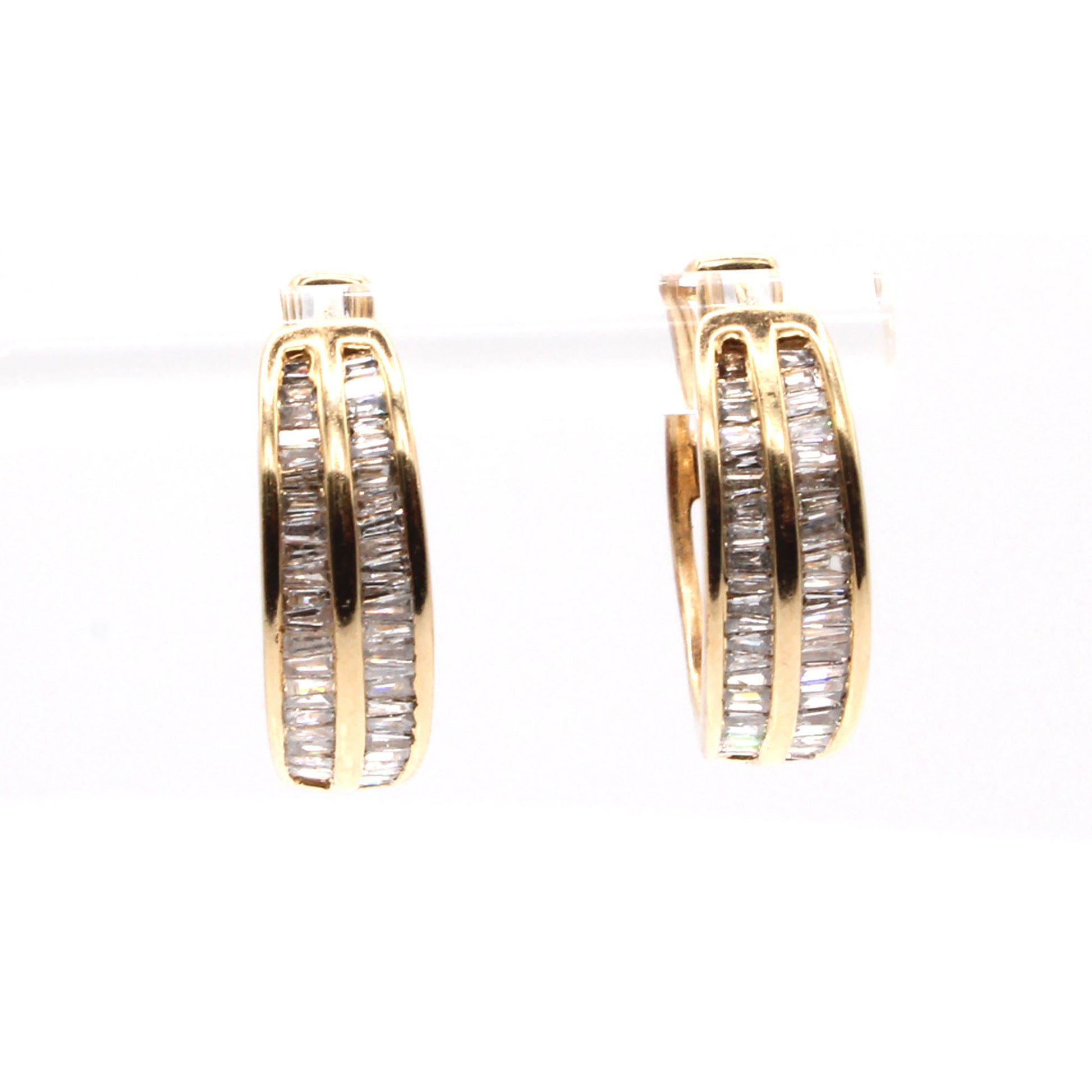14k Yellow Gold 1.21cttw Diamond Hoop Earrings