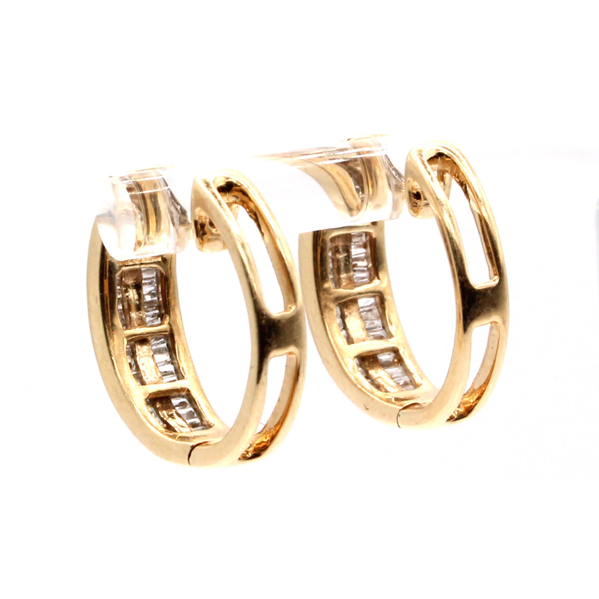 14k Yellow Gold 1.21cttw Diamond Hoop Earrings